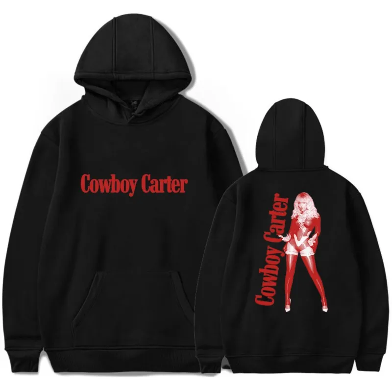 Bluza z kapturem Beyonce Cowboy Carter Merch z długim rękawem bluza z okrągłym wycięciem dla mężczyzn/kobiet Unisex moda na zimę z kapturem