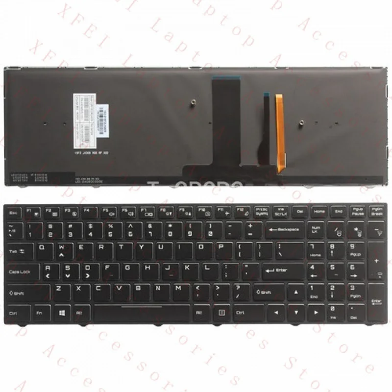 F  For Clevo P651HP6-G P655HP6-G P650HP3-G Keyboard US Colorful Backlit Crystal