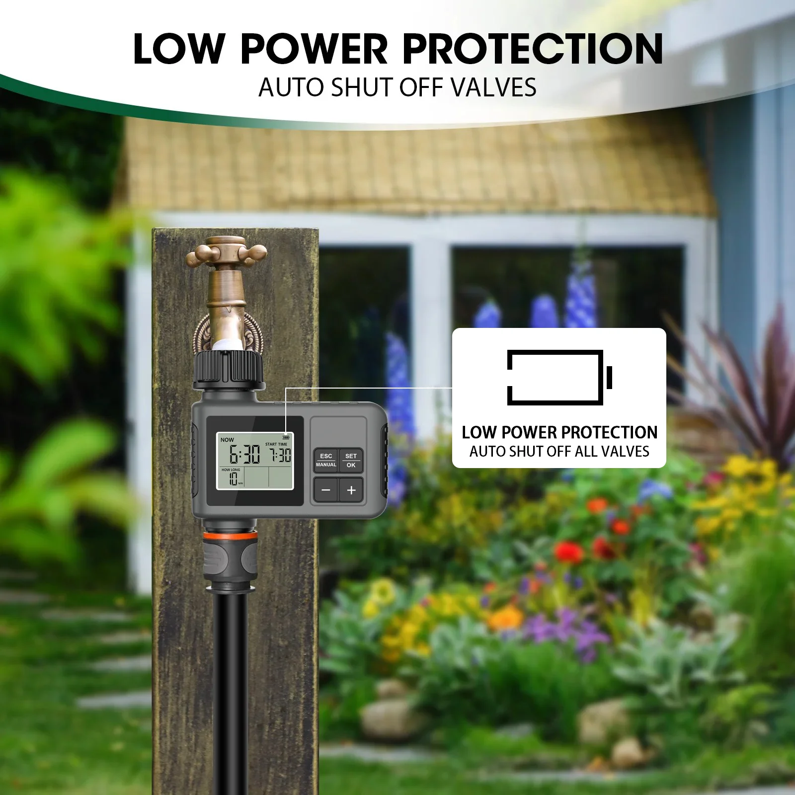 IPX5 LCD Display Sprinkler Tim - Smart Garden Kitchen ulasan dan harga
