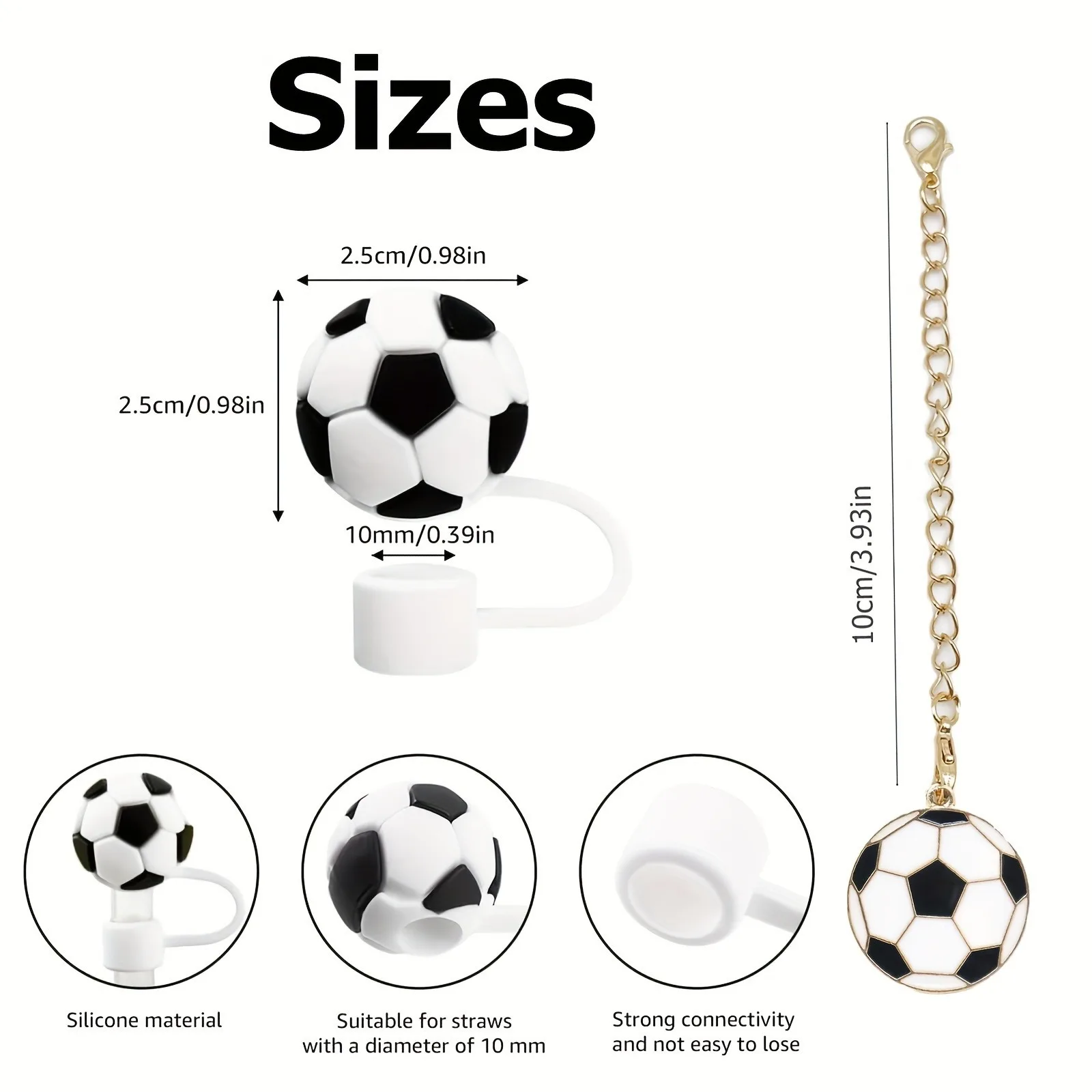 Трансграничная чашка Стэнли, аксессуары для спортивного отделения, соломенная кепка 10 мм, украшение на цепочке для чашки, футбол, баскетбол, бейсбол, регби