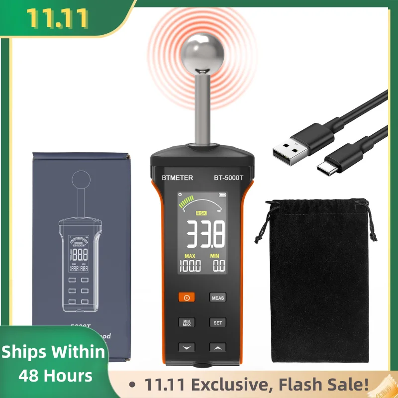 

Digital Non-Destructive Wood Moisture Meter 0-100 Range 20-40mm Depth Color LCD Display Auto Off for Building Material Detection