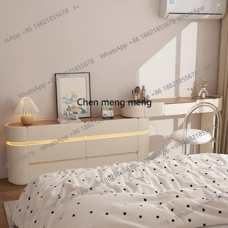 

Home Cream Style dresser illuminated makeup dressing table with mirror Makeup vanity desk dressers Toiletries Bedroom furniture
