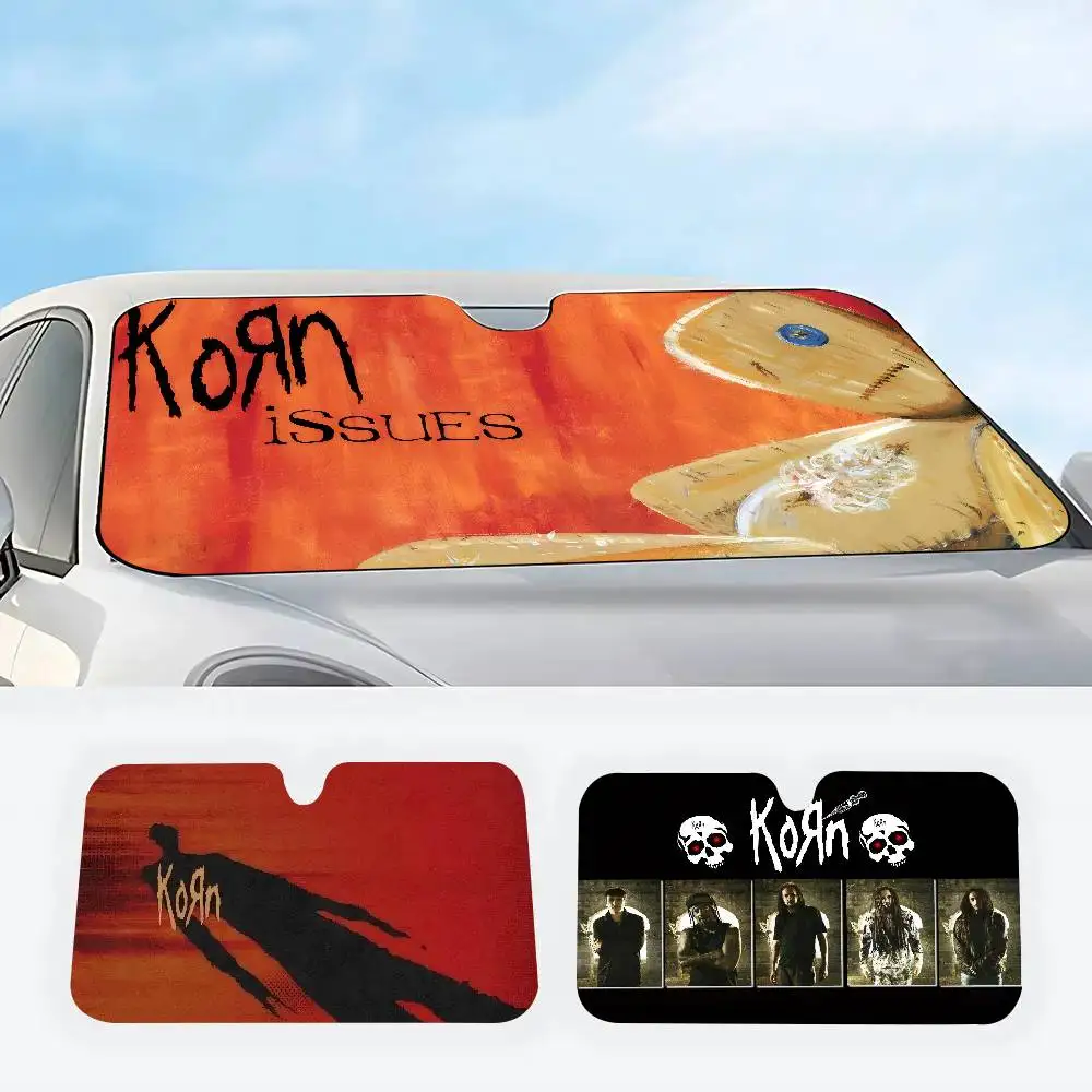 

Классический солнцезащитный экран для автомобиля K-Korn в стиле Nu-Metal, накидка на лобовое стекло, защита от солнца, автомобильный защитный экран-козырек