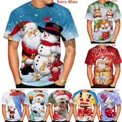 Men/Women Fashion 3D Print T-shirt Christmas Short Sleeve Unisex Casual Santa Claus Cartoon Tee