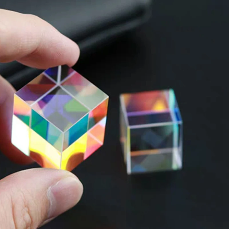 20X20X20&15X15x15mm Optical Prism Rainbow Cube Of Light Color Large A Gift Children's Science Experiment