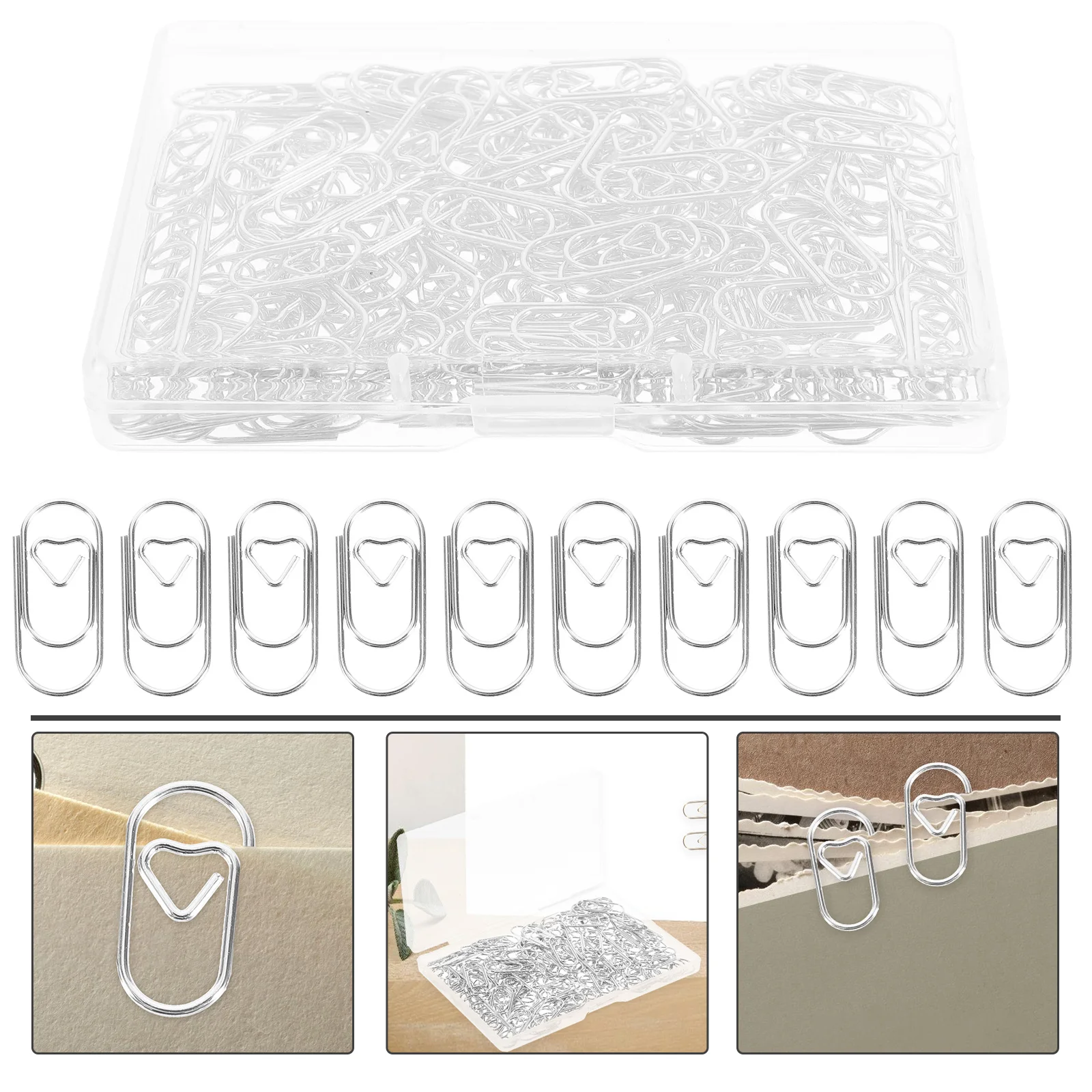 150 Pcs Love Paper Clip Mini Clips Cute Creative Shaped Paperclips Bulldog Office