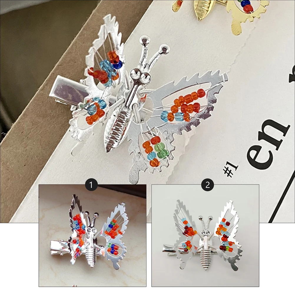 

Butterfly Hairpins Mini Clips Wedding Girls Accessories Eyelash Shaped Durable Spring Metal Hair Care Styling Holiday Gift