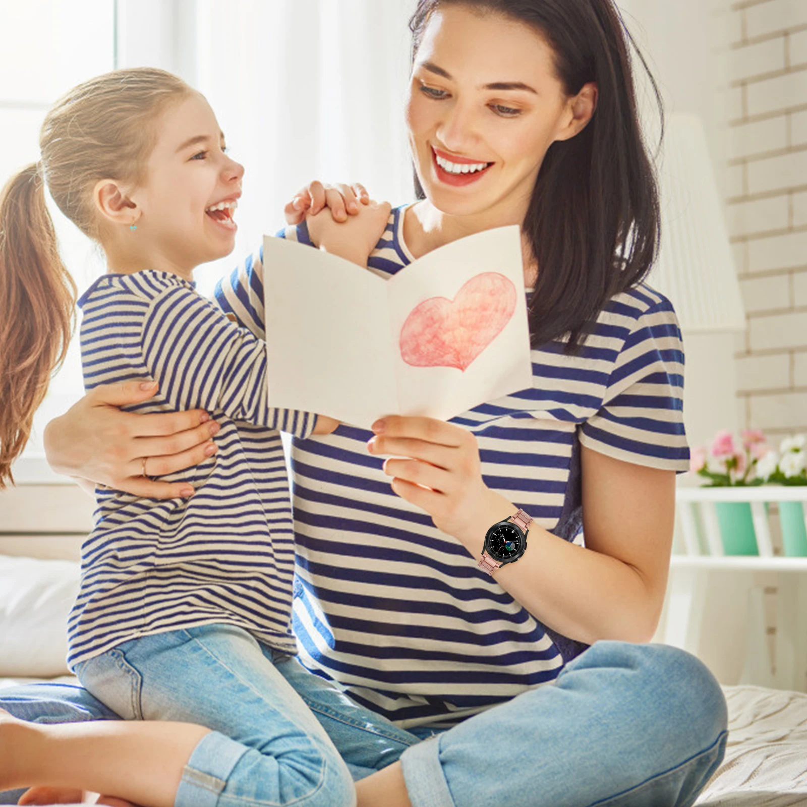 

Stylish Rhinestone Watch Strap Replacement Band High Gloss Finish Comfort Fit Perfect Gift for Family Lovers Holiday Use