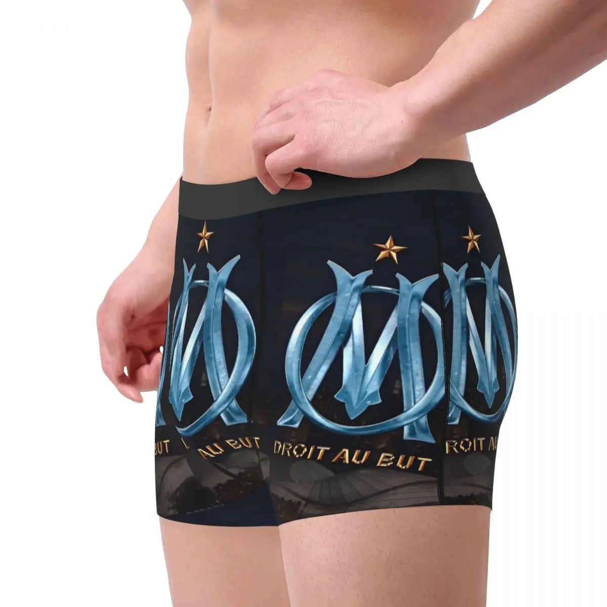 Men Boxer Briefs Shorts Panties M-Marseille Om Breathable Underwear Olympique de Male Printed Plus Size Underpants