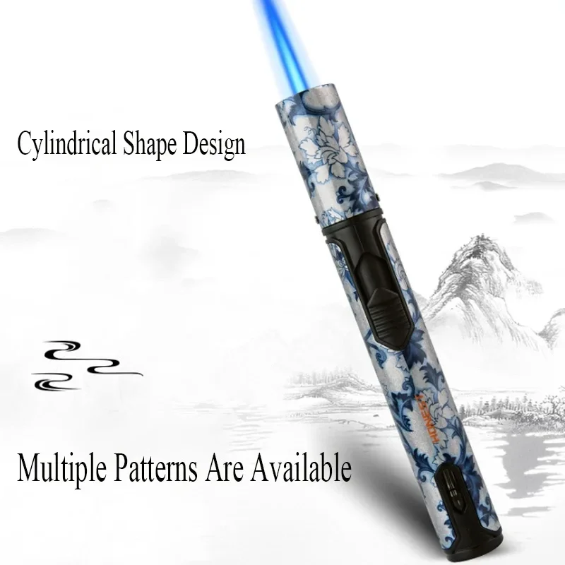 

HONEST New Pen-style Metal Gas Lighter Windproof Jet Blue Flame Cigar Dedicated Airbrush Kitchen Baking Aromatherapy Available