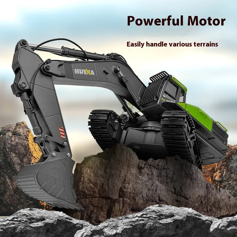 1/14 Huina 1593 Rc Excavator Truck Alloy 22CH 2.4Ghz Remote Radio Controlled Car Construction Vehicle Sound Toys for Boys Gifts