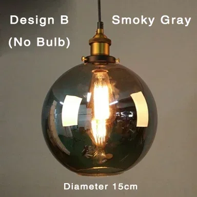 Clear Grijs Amber Kleur Vintage Hanger Eetkamer Glas Opknoping Lamp Rusland Loft Armatuur Moderne Slaapkamer Verlichtingsarmaturen