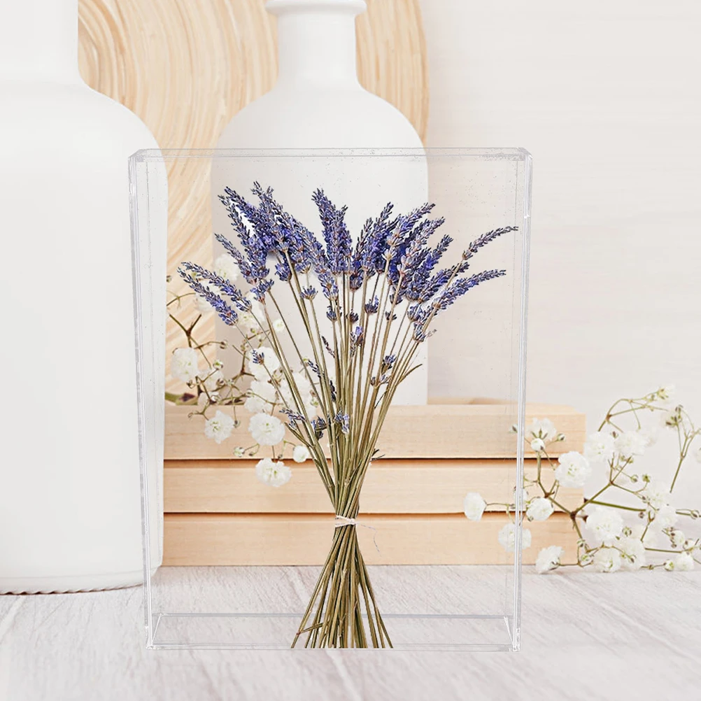 

2pcs Acrylic Box Display Case Diy Tabletop Wall Mount Clear Memory Keepsake Box For Dried Flowers Wedding Anniversary Decor