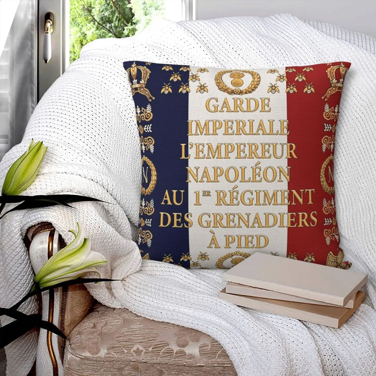 

Наполеонский французский флаг «1er Garde Imperiale», квадратная наволочка, наволочка, декоративная подушка на молнии для домашнего дивана