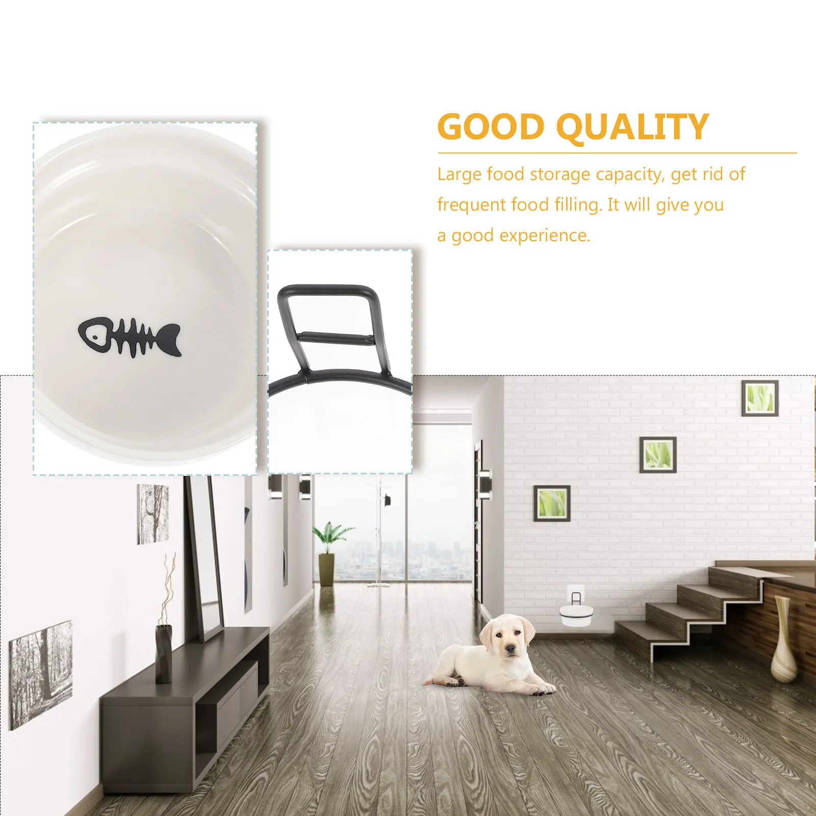 

1Set Wall-Mounted Ceramic Pet Feeder Hanging Cat Bowl Food Container Compact Detachable Anti-Tipping Small Dog Cat Feeder