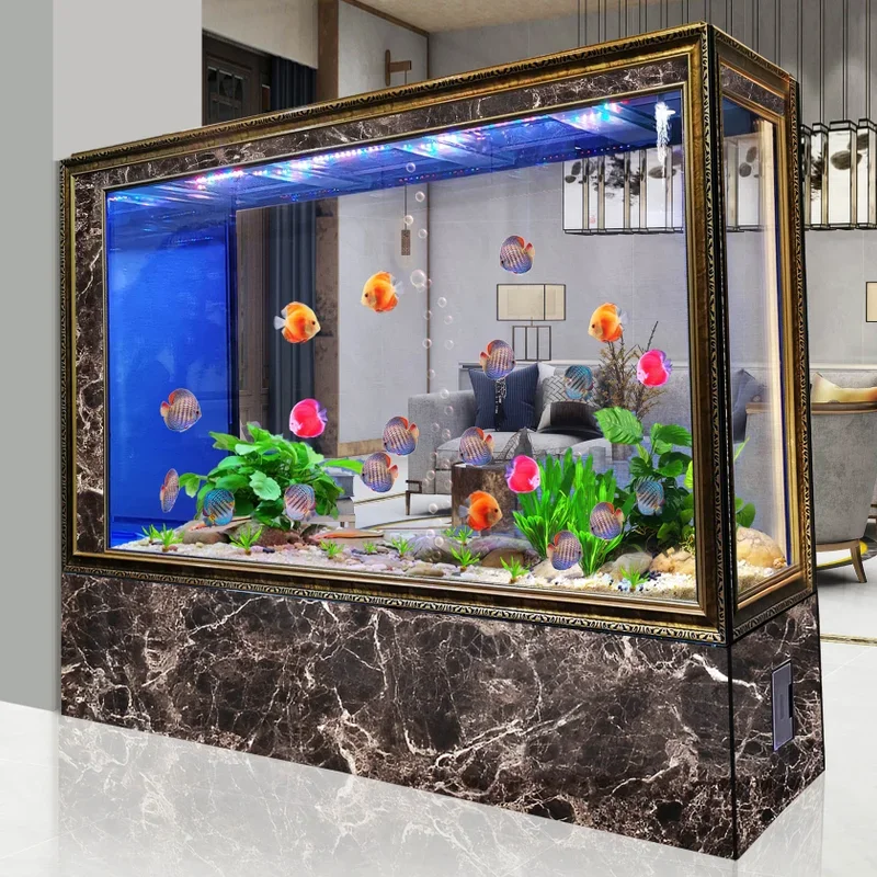 Simple Living Room Aquariums Glass Ecological Box Large Office Appreciate Fishbowl Betta Cabinet Pet Products Аквариум FYFT