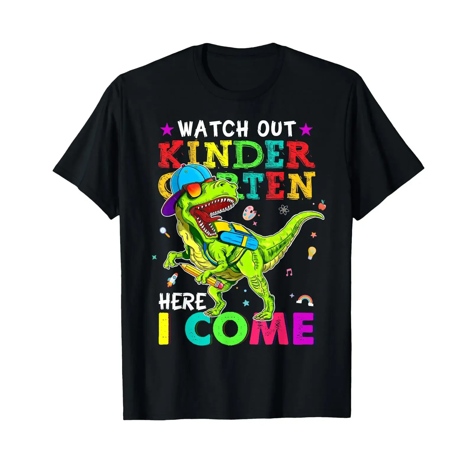 Watch Out Kindergarten Here I Come Dinosaurs Back To School T Shirt vintage Washed Breathable Stretched Slightly Soft Versatile