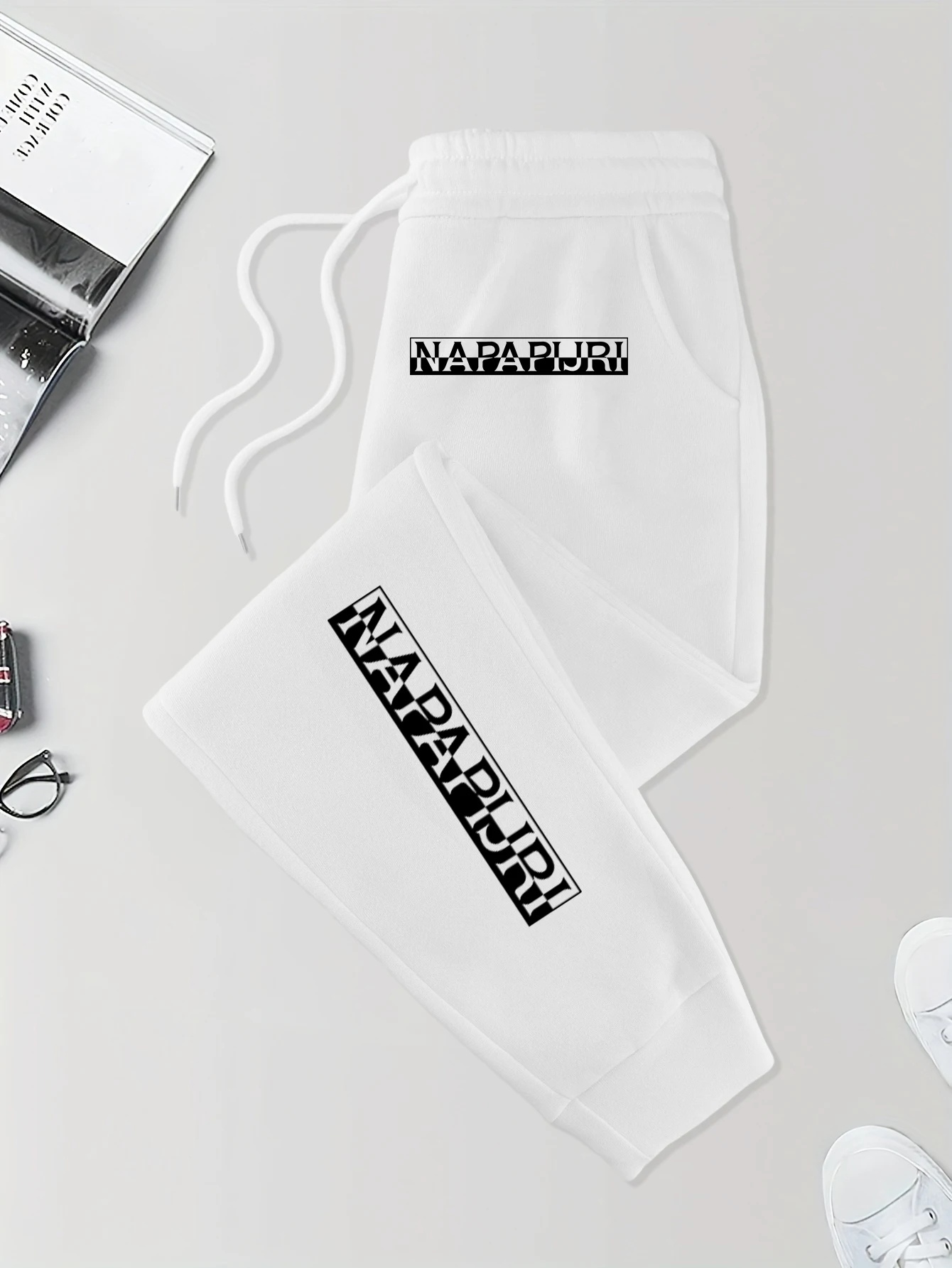 

Napapijri Letter Creativity Printing Unisex Britches Drawstring Fashion Long Pant Street Casual Sweatpants Warm Gothic Pants Men