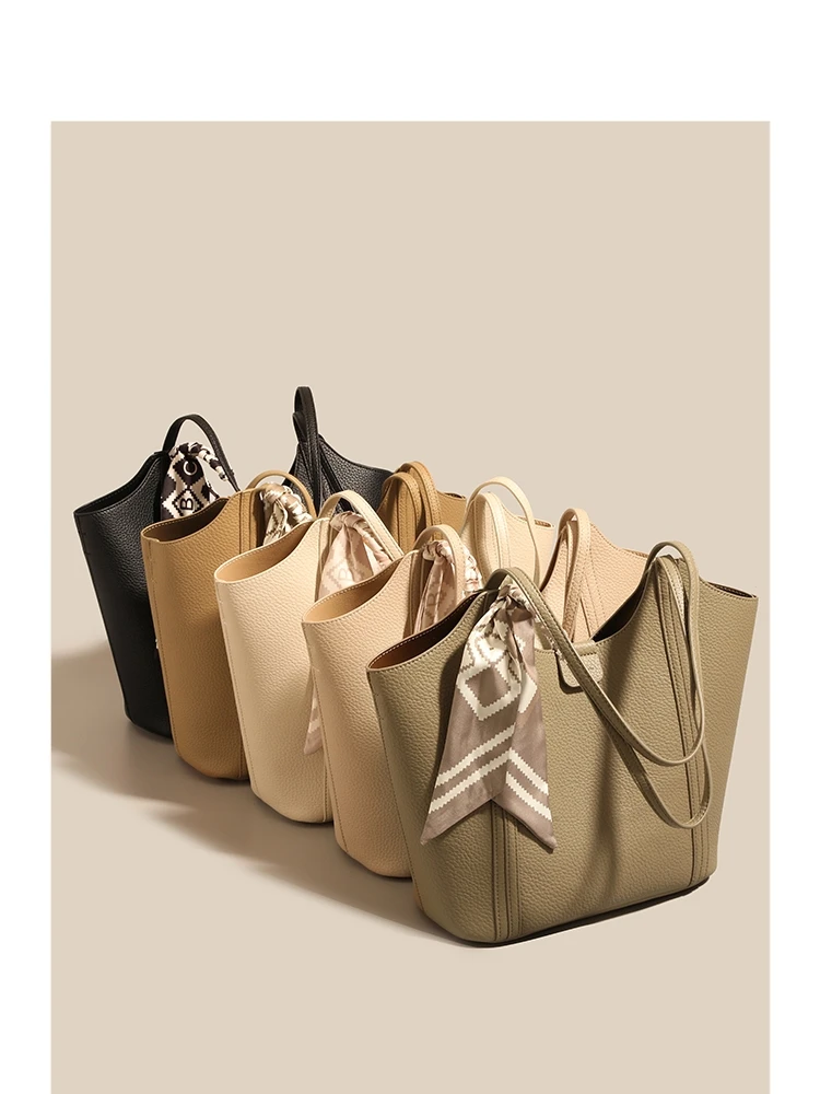 Women\'s Large Capacity Shoulder Bag armpit bag Ladies Genuine Leather Commuter Shopper Bags High Quality Luxury Handbag Big tote