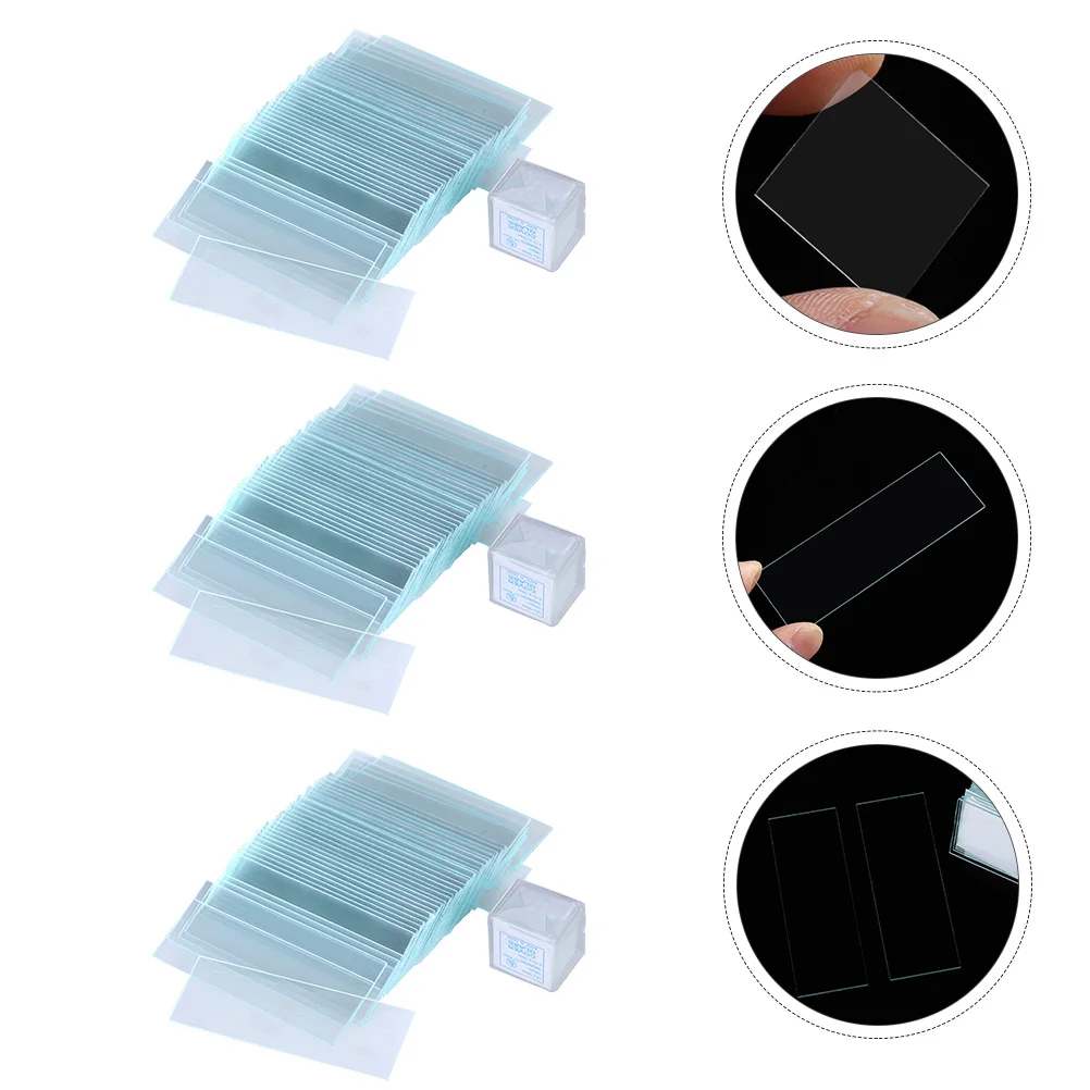 

450Pcs Microscope Accessories Blank Slides and Cover Glasses for Optical Microscope Pre-Cleaned Glass Slides Lab Use Kids