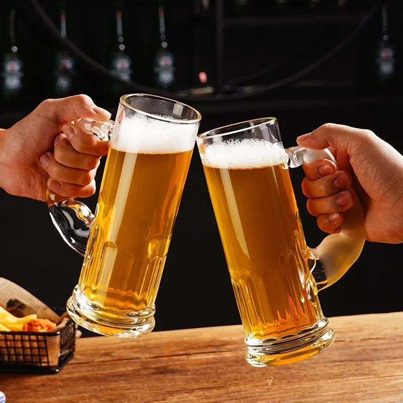 Hercules Beer Steins Muscle Cup with Handle Craft Beer Mug Large Capacity Glass Water Cup Creative Wine Glass
