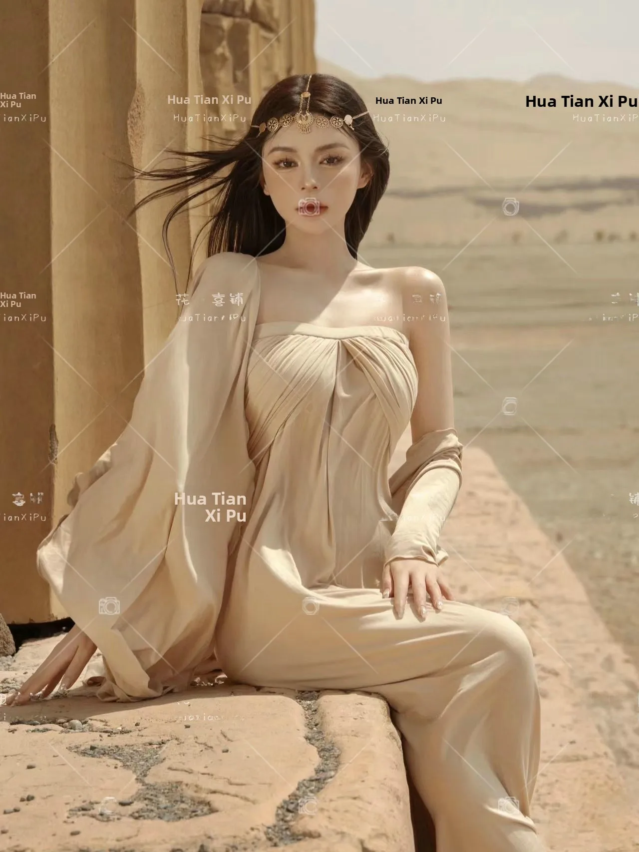 

Женское платье в стиле «Пустынная принцесса», костюм для фотосессии в этническом стиле, новая модель 2024 года, весенняя сезонная модная женская одежда