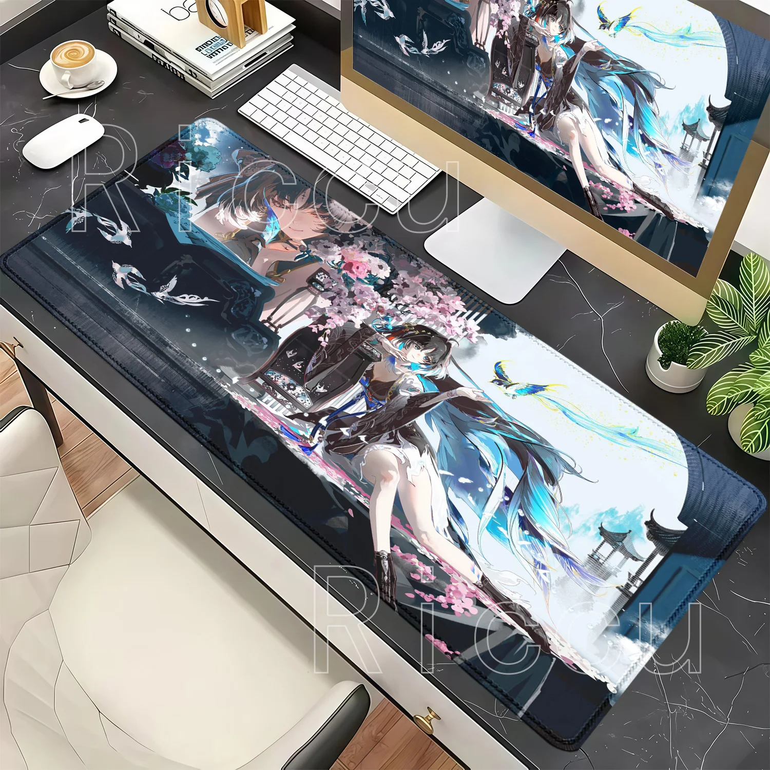 Desk Mat Yangyang Xuanling Gaming Wuthering Waves Mouse Pad PC HD Printing Office Accessorie Mousepad Anime Girl Non-slip Carpet