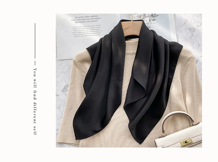 Mode echte Seide Schal Frauen Schals Wraps für Damen Halstuch Foulard Schals Pashmina weiblichen Schal Hijab Bandana – Detail 15