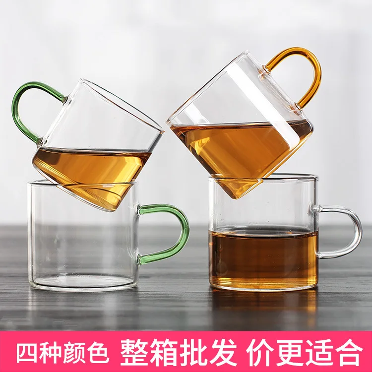 Manufacturer Wholesale Heat-Resistant With Handles, Transparent Kung Fu Tea Glass Tasting Handle Cups, Small Wine Cups