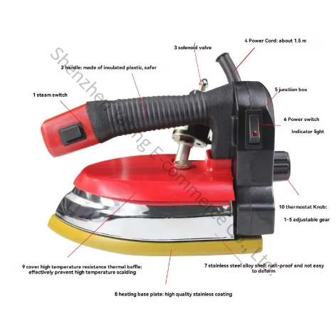Large Baseplate Hanging Bottle Steam  Clothing Curtain Temperature Control Electric Iron 1400W 33 Holes Ironing