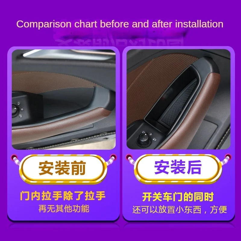 For Audi Car Front Rear Door Handle Storage Box Multifunction Trims Organizer Case Fit A3 A4 A6 A7 Q5 Q7