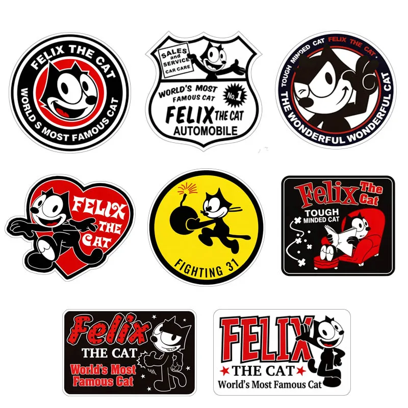 Classic Cartoon Stickers Vintage Famous Cat Vinyl Decals Waterproof Matte Pegatinas for Car Motorcycle Laptop Skateboard Helmet