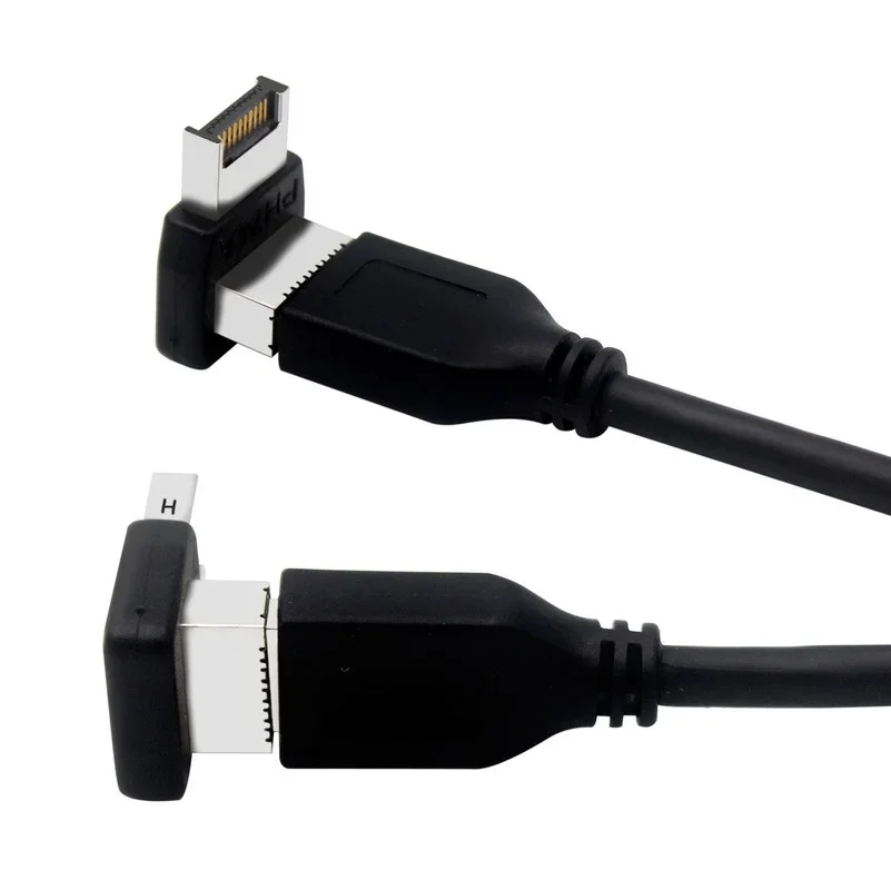Adapter złącza USB USB3.0 19P/20P na TYPE-E 90-stopniowy konwerter obudowa adaptera przednie gniazdo TYPE C płyta główna komputera
