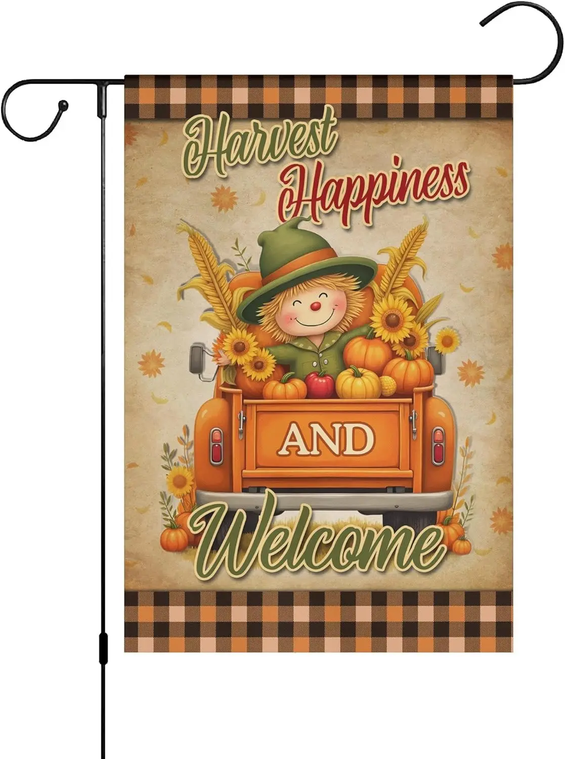 Happy Harvest Welcome Autumn Garden Flag, Double-Sided 12 x 18 inches, Decorative Outdoor Decor HHZ UUV HHM WZZ yyi