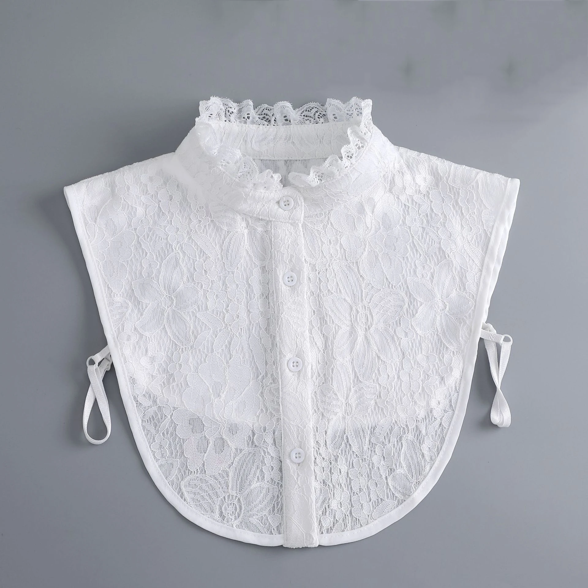 

Elegant Stand Fake Collar Lace Embroidery Shirt Blouse Tops Detachable Collars Half Shirt False Collar Clothing Accessories