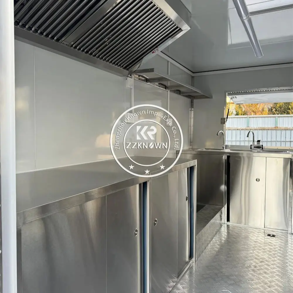 Remolque de comida móvil para restaurante al aire libre, camión de comida totalmente equipado, 2024