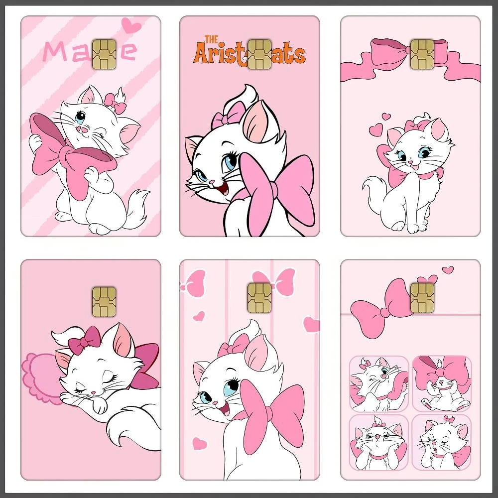 ملصقات بطاقات Sweet Marie Cat Little Princess مع ملصقات بطاقات على شكل فيونكة مكونة من 4 قطع من غطاء بطاقة الائتمان البلاستيكية، طبقة حماية للديكور #6