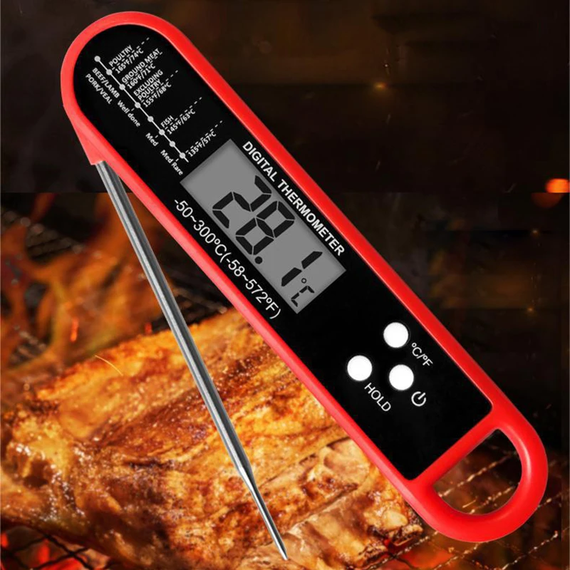 Foldable Meat Thermometer Digital Kitchen Food Cooking Thermometer For Meat Water Milk Probe BBQ Oven Electronic Thermometer view 2