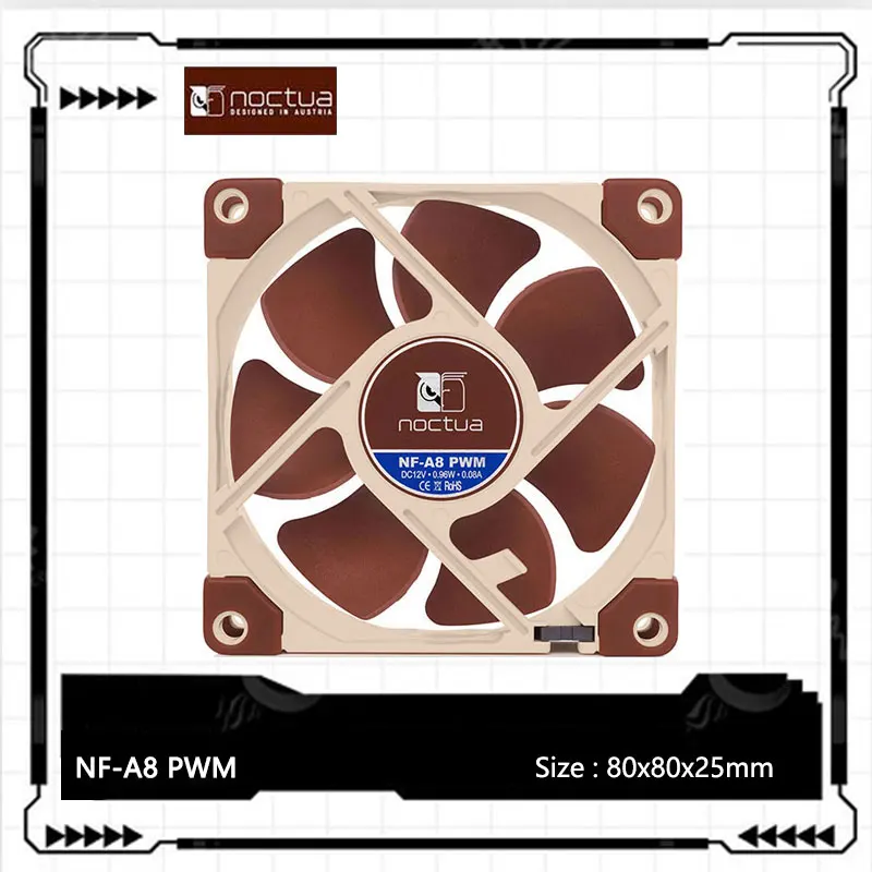 Noctua NF-A8 80mm 12v/5v Computer Cooling fan 3pin/4pin PWM quiet Radiator fans For PC Case Cooling CPU cooler fan Replace