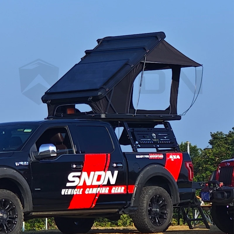 SNDN 4x4 SUV Vehicle Roof Top Tent Over Land Plus Size Camping Rooftop Tent 2-3 Person with Comfortable Sleeping Area
