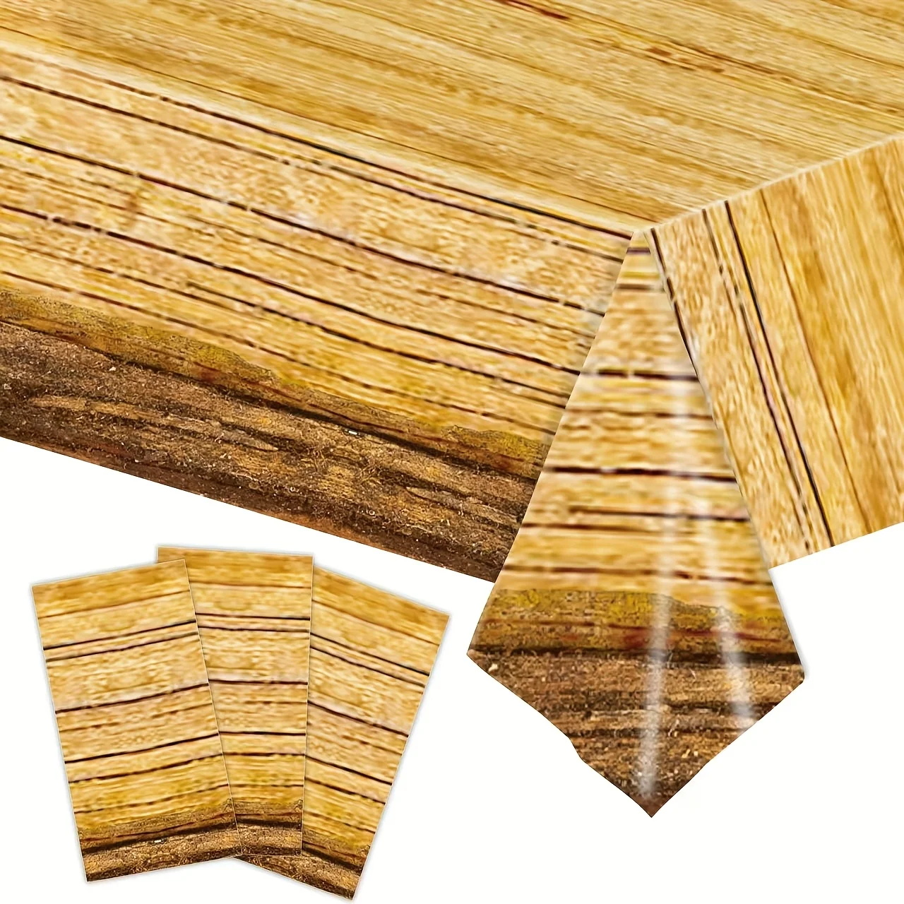 Retro Wood Grain Tablecloth in Country Style, Easy to Clean, Suitable for Restaurant Gatherings, Family Parties, and Kitchens. the Preferred Choice for Lazy Cleaning, This Product Will Transform Your Dining Table into