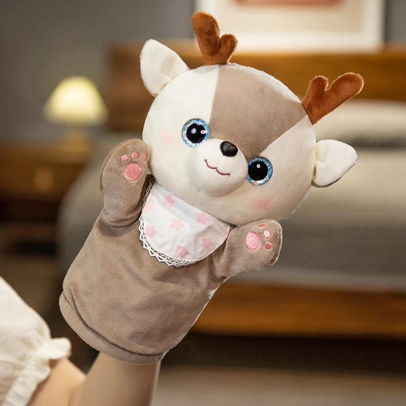 Jouets animaux en peluche mignons, marionnette d'histoire des doigts, poupées Kawaii, jouets éducatifs, chat cerf Panda, cadeau d'anniversaire