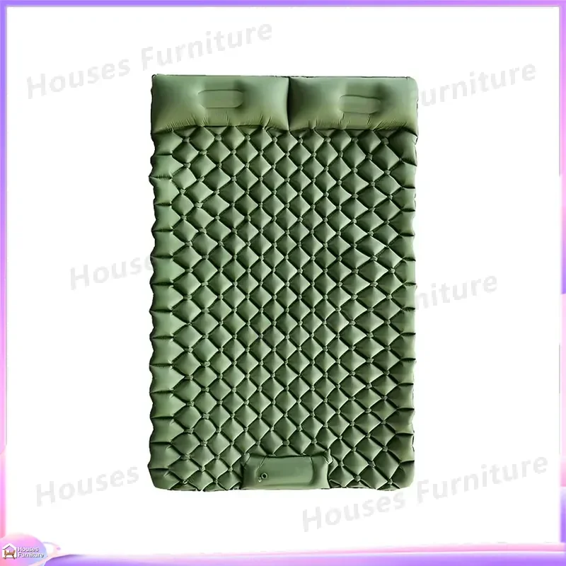 Outdoor Camping Sleeping Pad Double Inflatable Mattress Ultra Light Portable Foldable Air Bed for Tent Hiking Travel