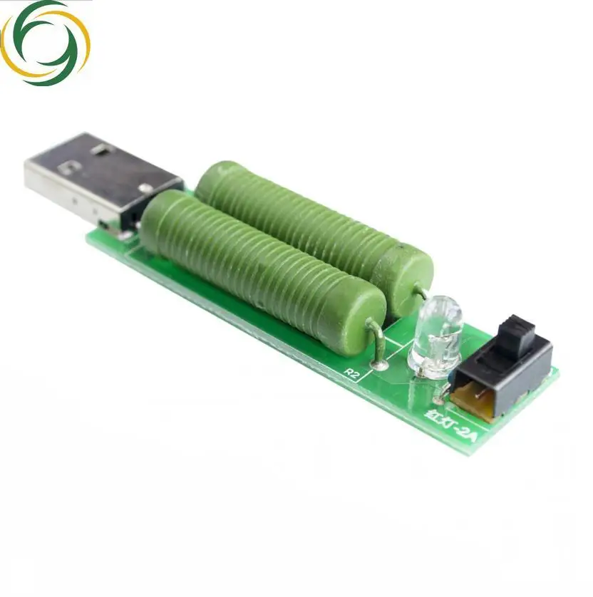 USB mini-ontladingsbelastingsweerstand 2A/1A Met schakelaar 1A Groene led, 2A Rode led