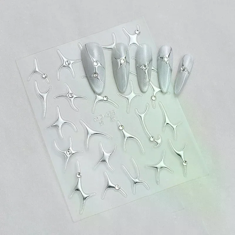 غير النظامية البرنز خطوط الفرنسية مسمار الفن ملصقات فضي الكتابة على الجدران شريط تصميم ذاتية اللصق الشارات الهندسة خط المتزلجون #3