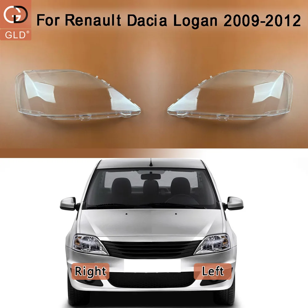 

Car Front Headlight Cover 2009-2012 For Renault Dacia Logan Headlamp Lampshade Lampcover Head Lamp light Covers Lens Shell Caps