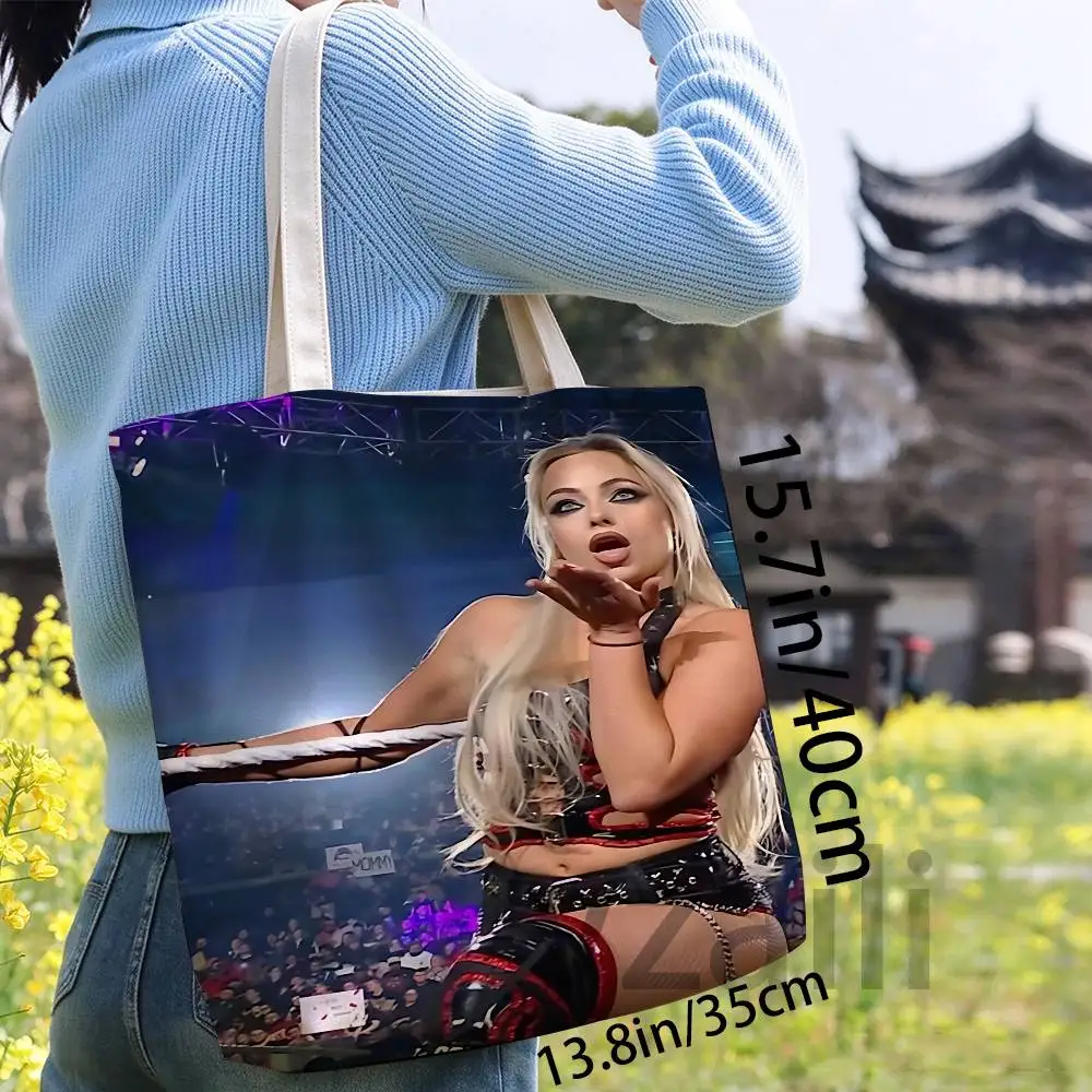 W-Wrestler L-Liv M-Morgan Female Printed Versatile Student Portable Office Handbag Bento Bag Handbag Sail Bag