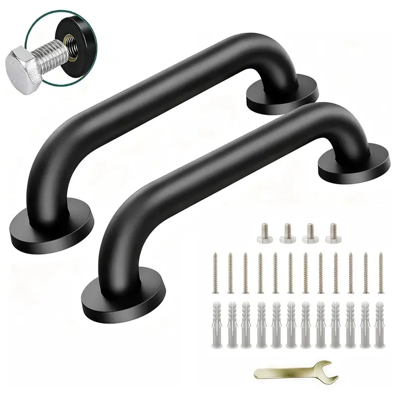 WORTHOWN-Safety Grab Bars For Wall, 12 Inch Stainless Steel Handrail For Bathroom, Shower, Toilet, Stairs Handicap