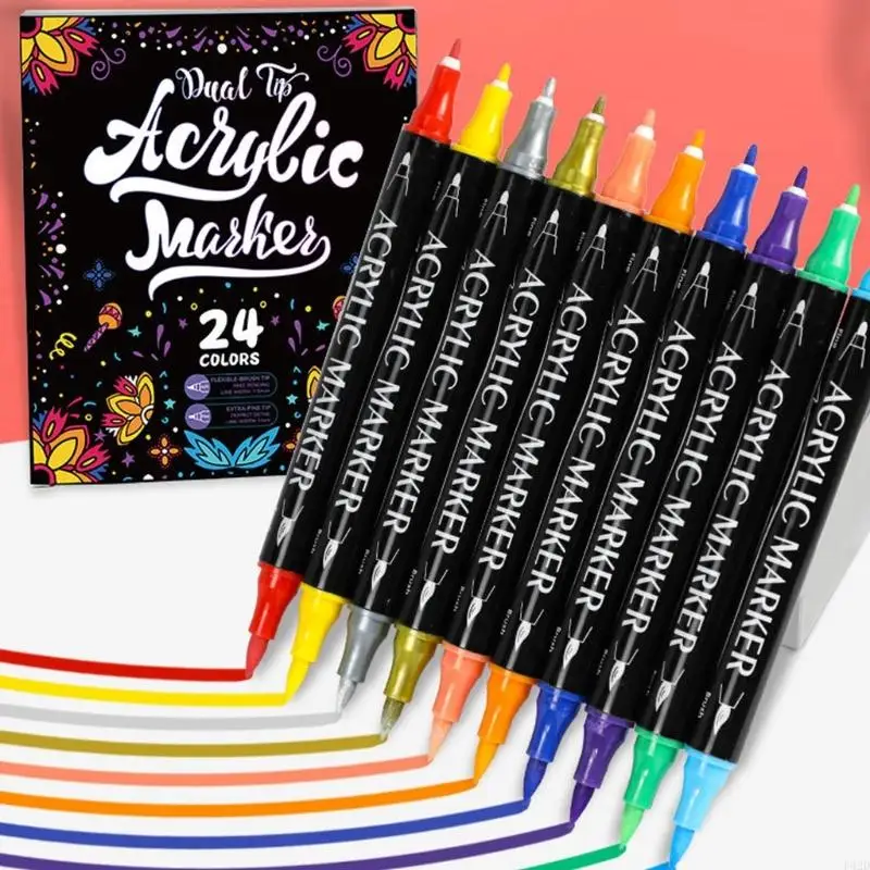 

F42D Portable Acrylic Marker Storage Bucket Multiple Colors For Professional Drawing