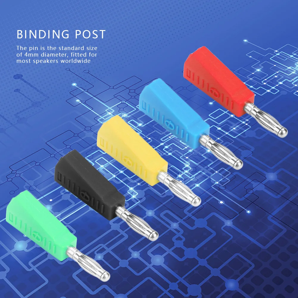 P3002 4mm  Plated Speaker Banana Plug Connector Test Probe Binding Post Banana Plug Connector Test Probe Connector
